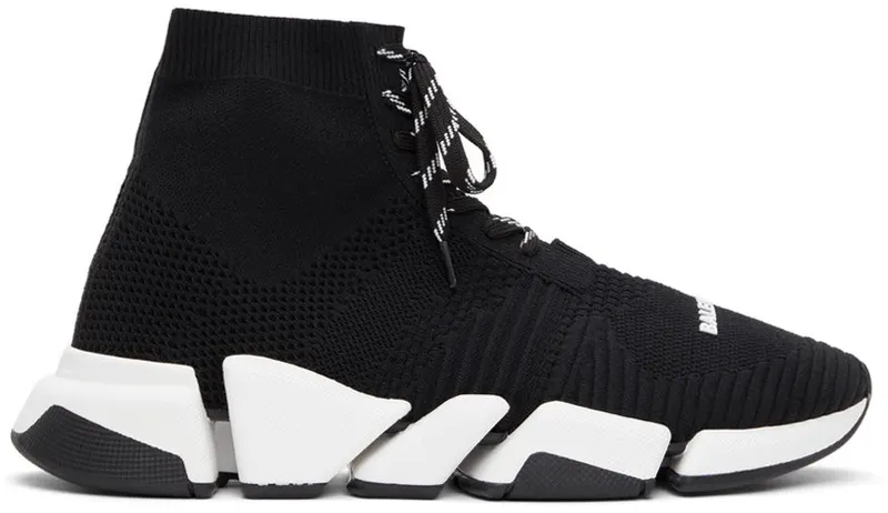 Balenciaga Black Lace-Up Speed 2.0 Sneakers (617258 W2DB2)