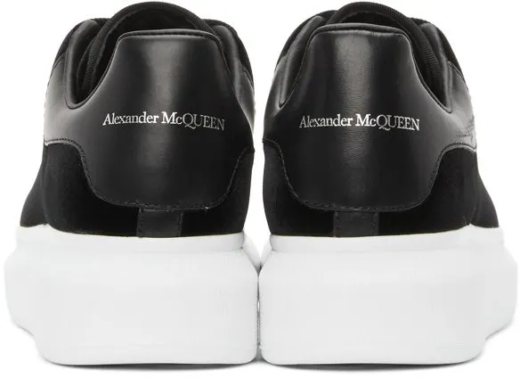 Alexander McQueen Black Velvet Oversized Sneakers (553775 W4FKT)