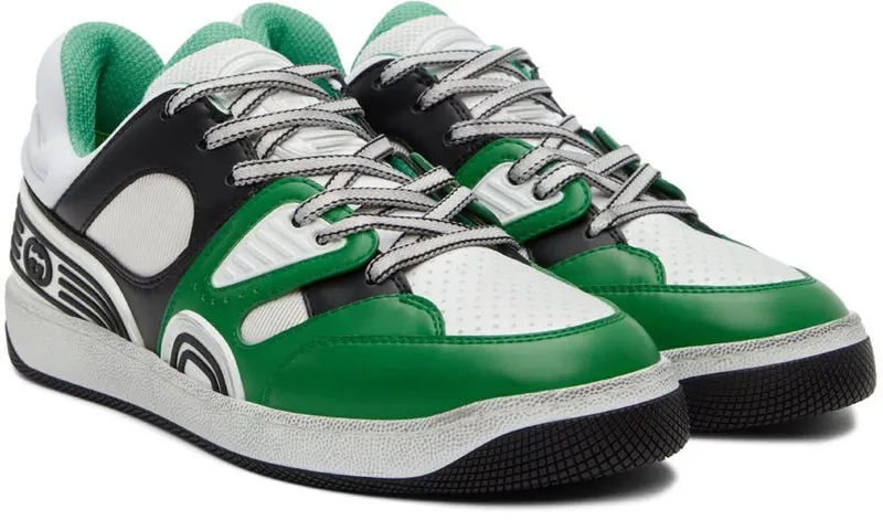 Gucci Green & Black Basket Sneakers (697882 2SH90)