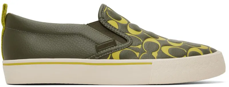 Coach 1941 Green Leather Skate Slip-On Sneakers (CA283 ARY)
