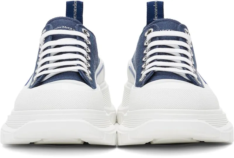 Alexander McQueen Indigo Denim Tread Slick Sneakers (604257W4PD1)