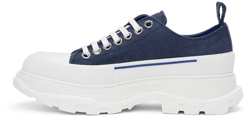Alexander McQueen Indigo Denim Tread Slick Sneakers (604257W4PD1)