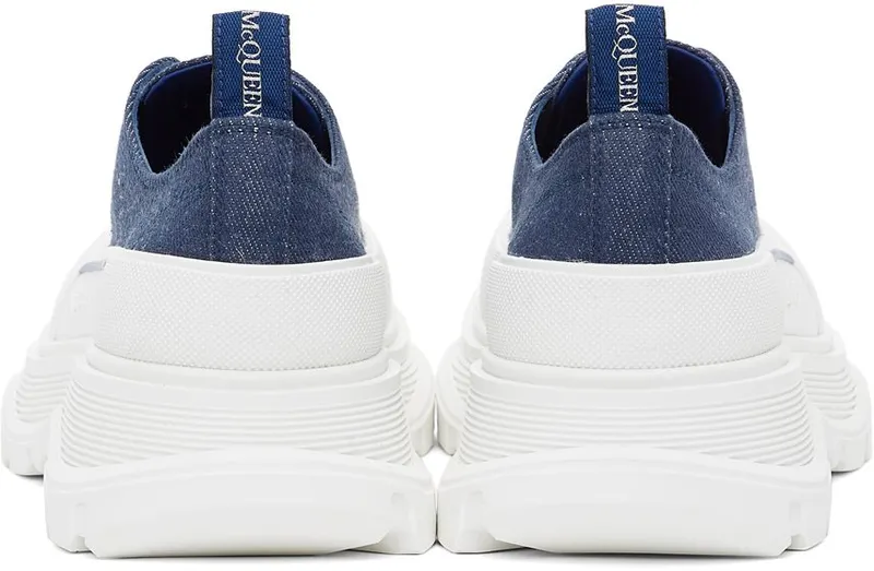 Alexander McQueen Indigo Denim Tread Slick Sneakers (604257W4PD1)