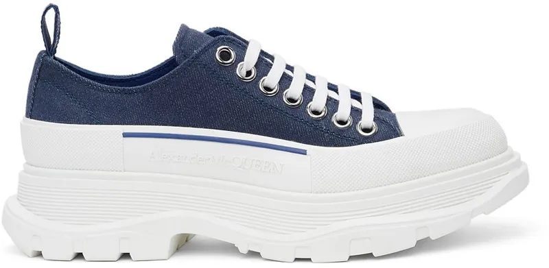 Alexander McQueen Indigo Denim Tread Slick Sneakers (604257W4PD1)