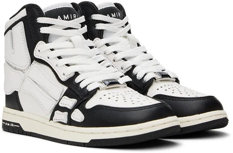 AMIRI Kids Black & White Skel-Top Sneakers (PF22KFS002-004)