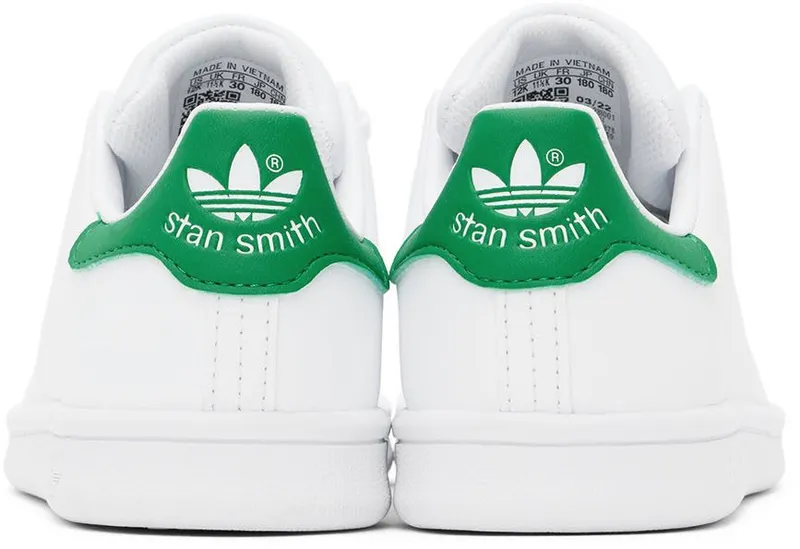 adidas Kids Big Kids White & Green Stan Smith Sneakers (FX7524)