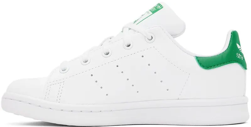 adidas Kids Big Kids White & Green Stan Smith Sneakers (FX7524)