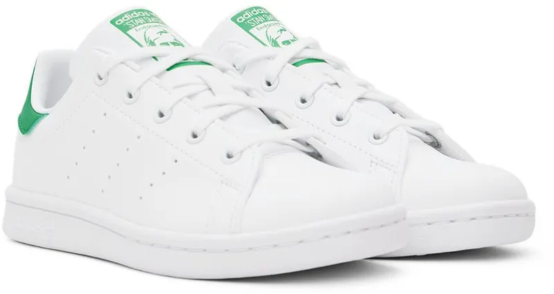 adidas Kids Big Kids White & Green Stan Smith Sneakers (FX7524)