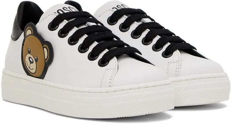 Moschino Kids White Teddy Sneakers (71775)