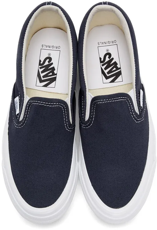 Vans Navy Vault OG Classic Slip On Sneakers (VN0A45JK1X7)