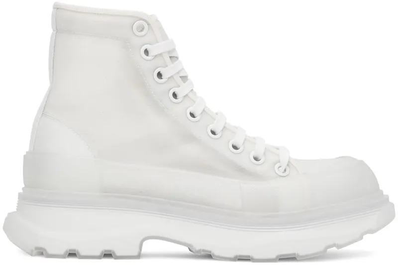 Alexander McQueen Off-White Mesh Tread Slick High Sneakers (662671W4Q31)