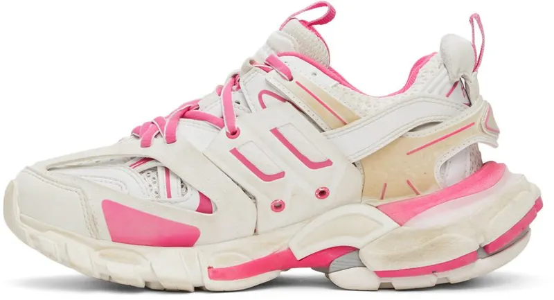 Balenciaga Pink & White Track Sneakers (542436 W1GC3)
