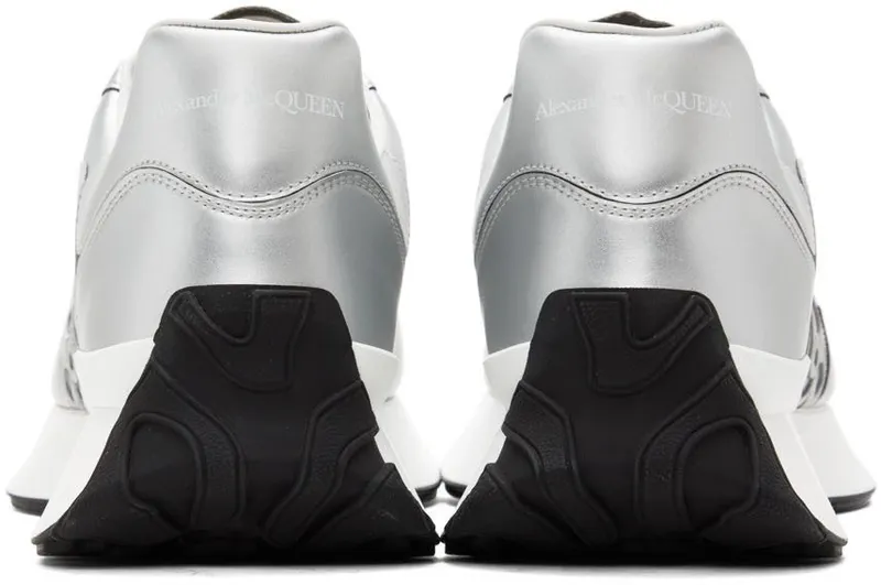 Alexander McQueen Silver Sprint Runner Sneakers (711104W4SL4)