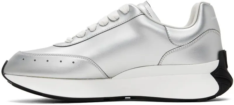 Alexander McQueen Silver Sprint Runner Sneakers (711104W4SL4)