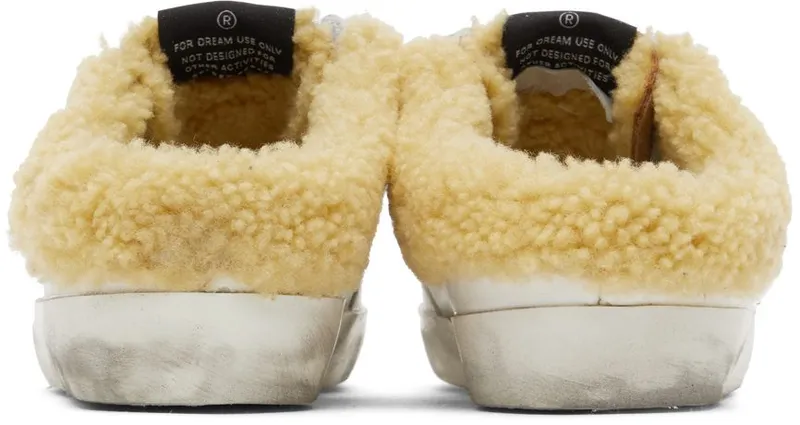 Golden Goose SSENSE Exclusive Brown & White Shearling Super-Star Sabot Sneakers (GWF00110.F003598.10385)