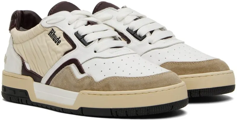 Rhude White & Beige Racing Sneakers (RHPF22FO02178810)