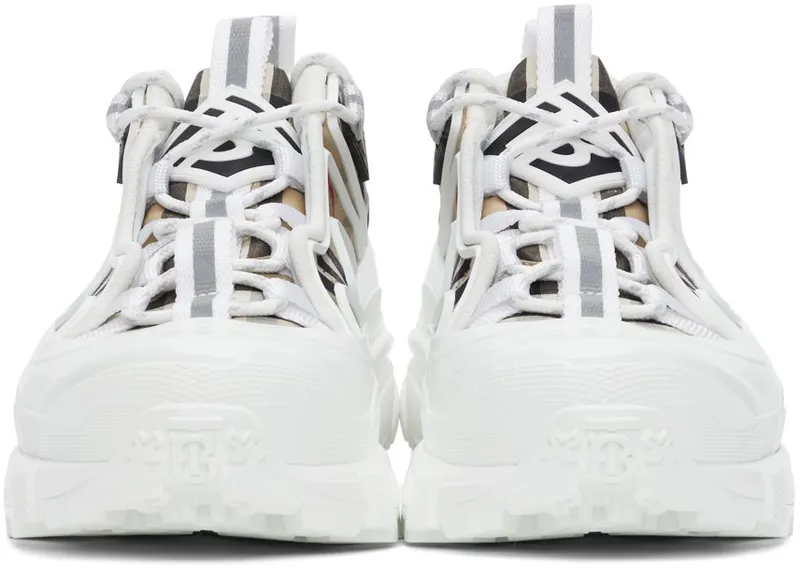 Burberry White & Beige Vintage Check Arthur Sneakers (8037254)
