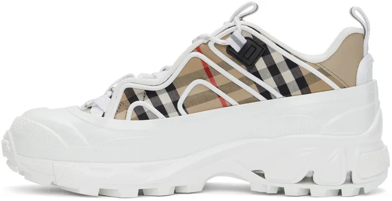 Burberry White & Beige Vintage Check Arthur Sneakers (8037254)