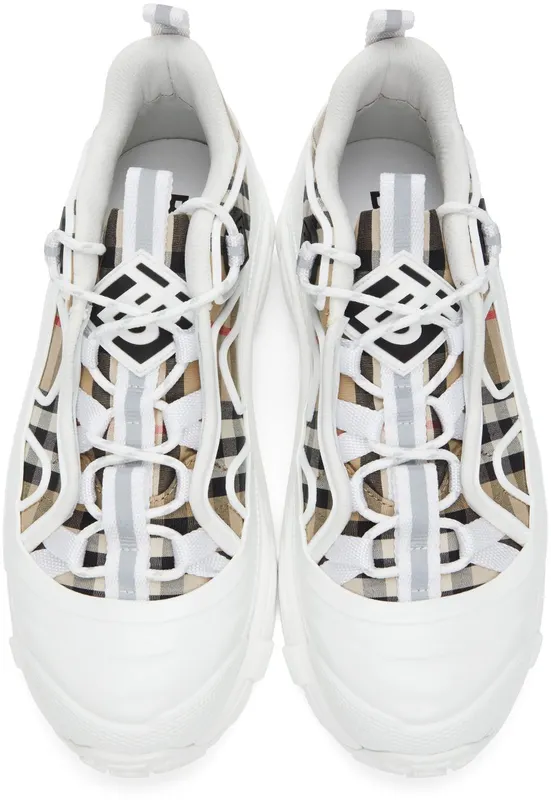 Burberry White & Beige Vintage Check Arthur Sneakers (8037254)