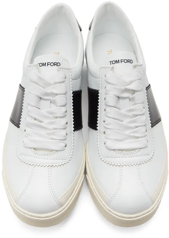 TOM FORD White & Black Bannister Sneakers (J1261T-TAP001)