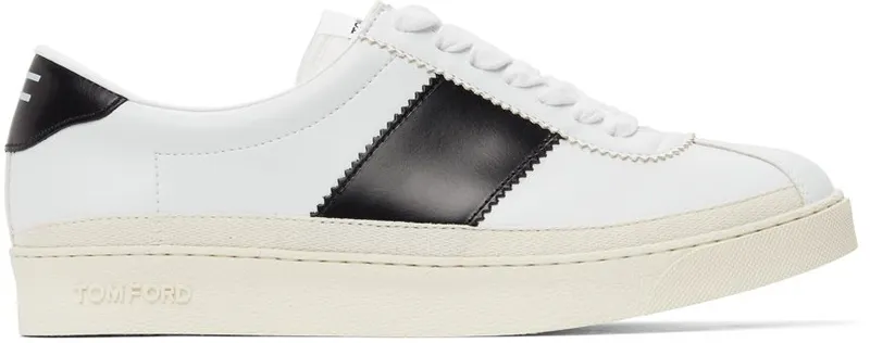 TOM FORD White & Black Bannister Sneakers (J1261T-TAP001)