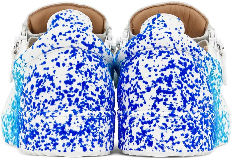 Giuseppe Zanotti White & Blue Frankie Sneakers (RU20036-93293)