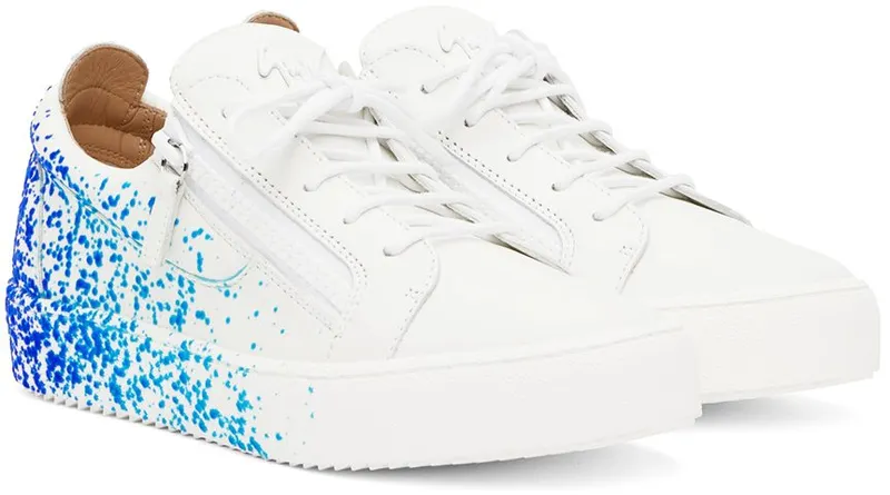 Giuseppe Zanotti White & Blue Frankie Sneakers (RU20036-93293)