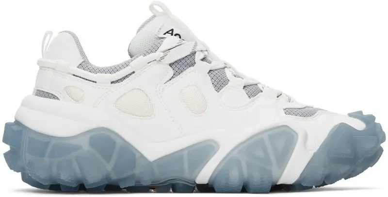 Acne Studios White & Blue Lace-Up Sneakers (AD0205-)