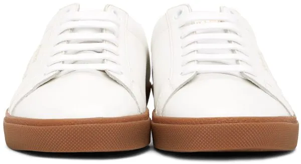 Saint Laurent White & Brown Court Classic SL/06 Sneakers (610685 00N00)