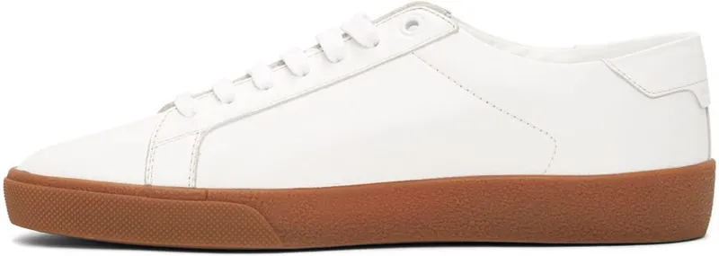 Saint Laurent White & Brown Court Classic SL/06 Sneakers (610685 00N00)