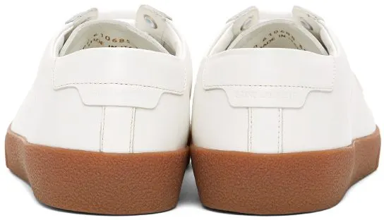 Saint Laurent White & Brown Court Classic SL/06 Sneakers (610685 00N00)