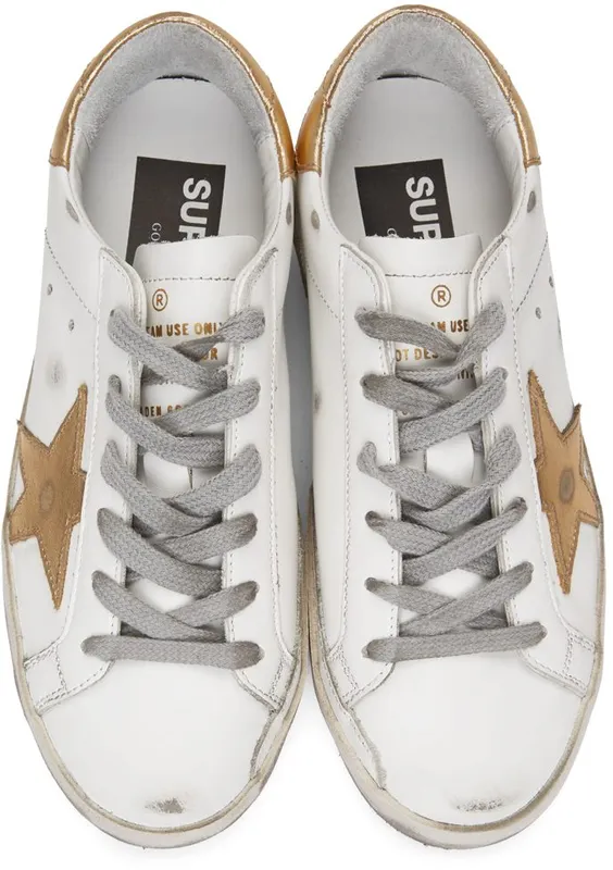 Golden Goose White & Gold Superstar Sneakers (F00102.F000662.10272)