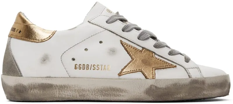 Golden Goose White & Gold Superstar Sneakers (F00102.F000662.10272)