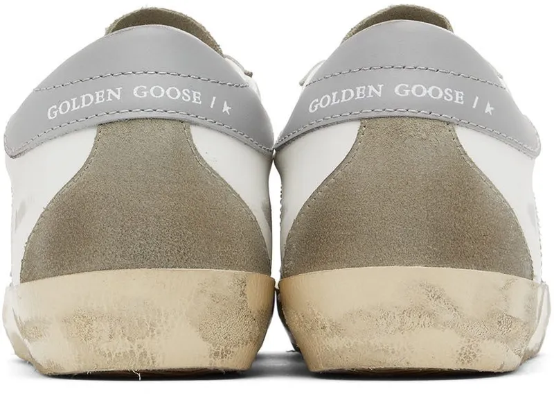 Golden Goose White & Gray Super-Star Classic Low-Top Sneakers (GMF00102.F003210.11179)