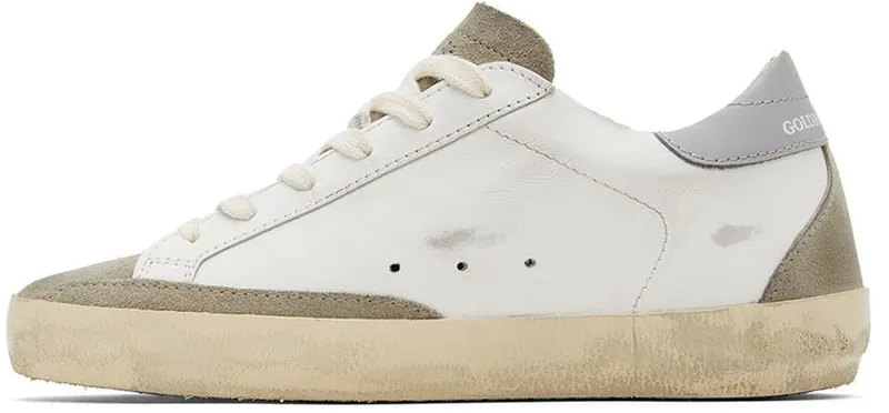 Golden Goose White & Gray Super-Star Classic Low-Top Sneakers (GMF00102.F003210.11179)