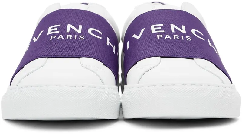 Givenchy White & Purple Elastic Urban Knots Sneakers (BE0005E0EB)