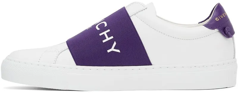 Givenchy White & Purple Elastic Urban Knots Sneakers (BE0005E0EB)