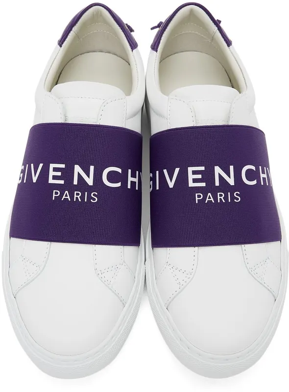 Givenchy White & Purple Elastic Urban Knots Sneakers (BE0005E0EB)