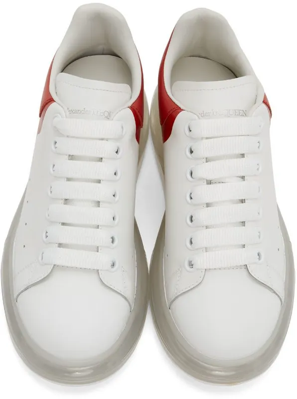 Alexander McQueen White & Red Oversized Sneakers (604233WHX99)