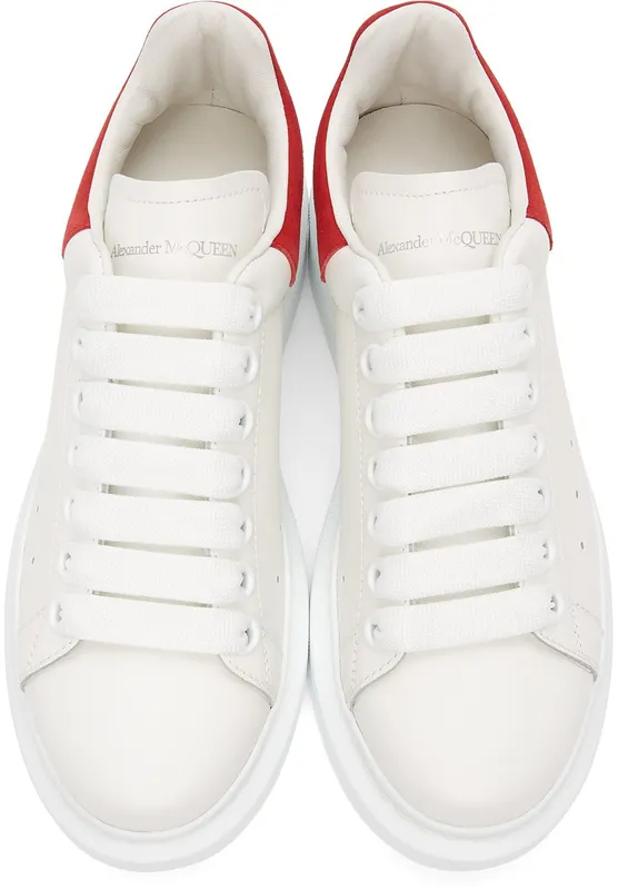 Alexander McQueen White & Red Oversized Sneakers (553770 WHGP7*)