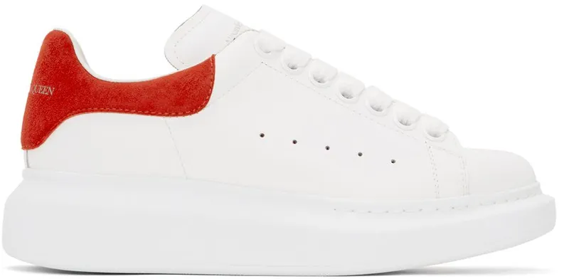 Alexander McQueen White & Red Oversized Sneakers (553770 WHGP7)
