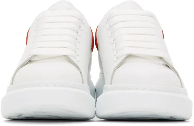 Alexander McQueen White & Red Oversized Sneakers (553770 WHGP7)