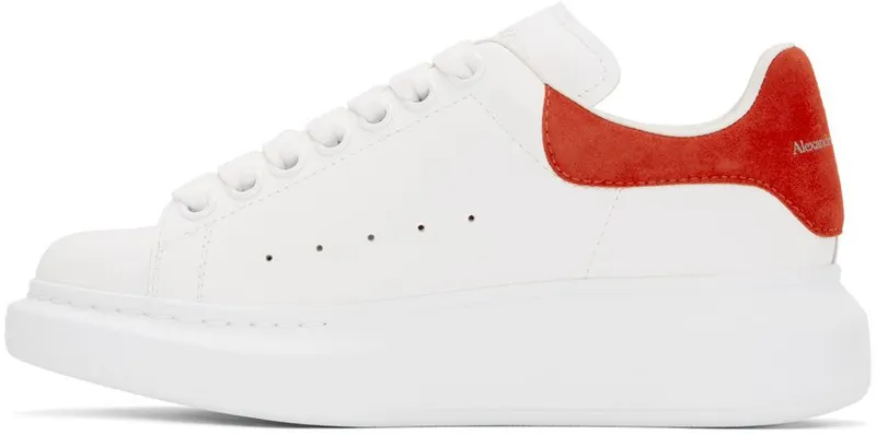 Alexander McQueen White & Red Oversized Sneakers (553770 WHGP7)