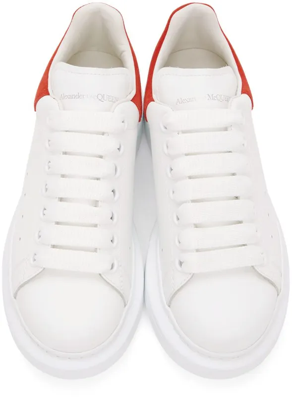 Alexander McQueen White & Red Oversized Sneakers (553770 WHGP7)