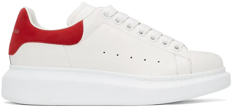 Alexander McQueen White & Red Oversized Sneakers (553770 WHGP7*)