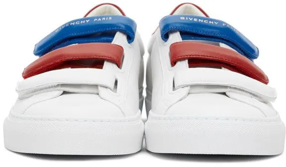 Givenchy White & Red Velcro Urban Knots Sneakers (BH002GH0NR)