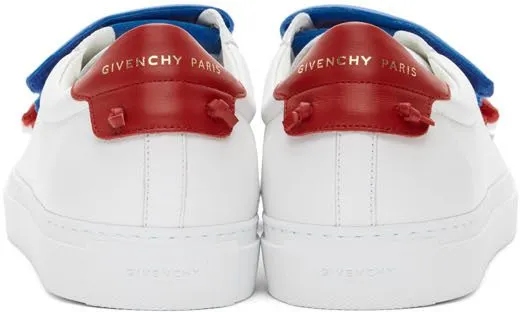 Givenchy White & Red Velcro Urban Knots Sneakers (BH002GH0NR)