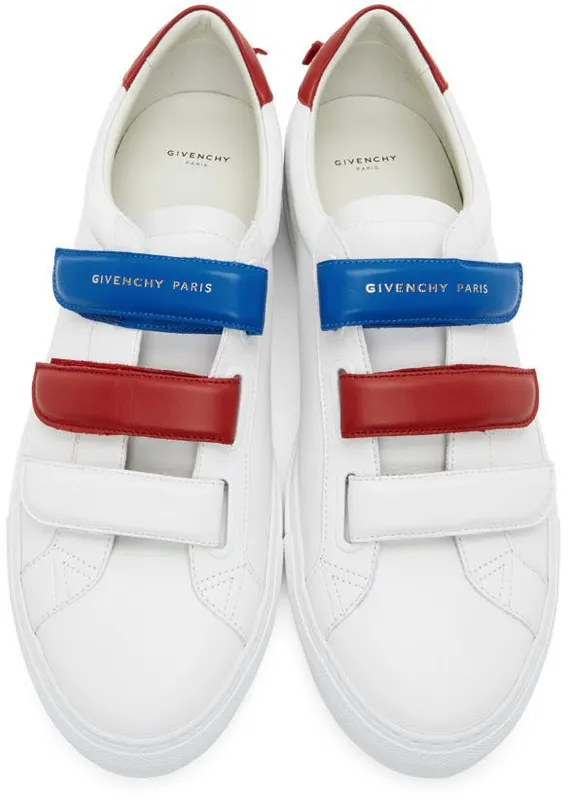 Givenchy White & Red Velcro Urban Knots Sneakers (BH002GH0NR)