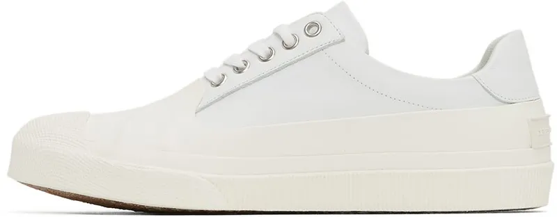 Dries Van Noten White Calfskin Low-Top Sneakers (MS27/131 QU132)