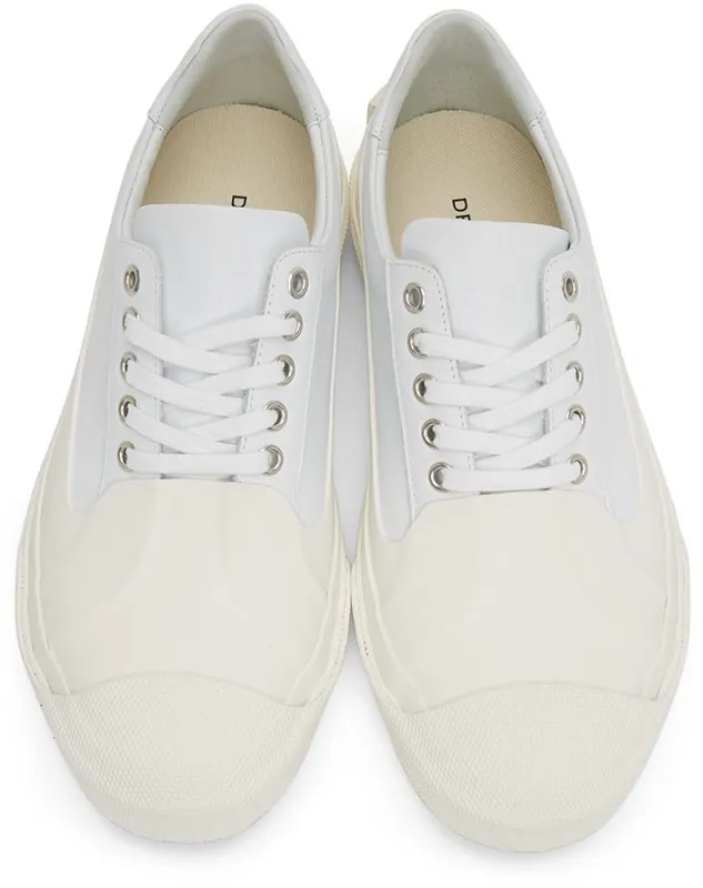 Dries Van Noten White Calfskin Low-Top Sneakers (MS27/131 QU132)